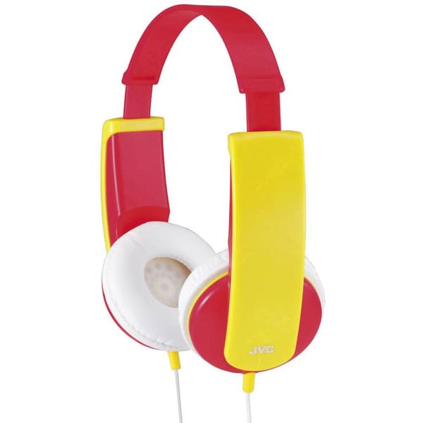 JVC HA-KD5-R-E Barn On Ear hörlurar Sladd Röd, Gul Volymbegränsning, Lätt bygel