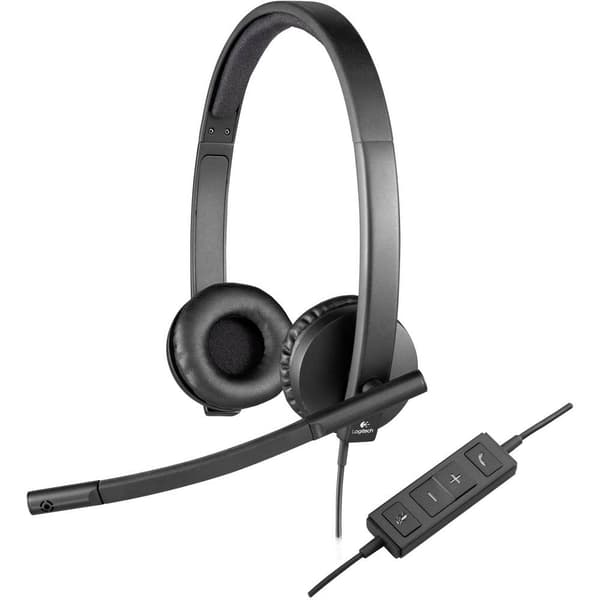 Logitech H570e Datorer On-ear headset Sladd Stereo Svart Brusreducering för mikrofon, Brusreducering Volymkontroll, Mik