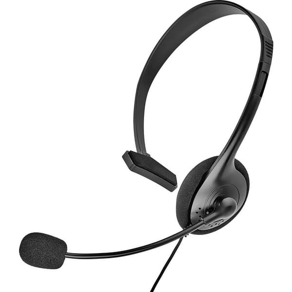 Renkforce Telefon On-ear headset Sladd Mono Svart Volymkontroll, Mikrofonljudavstängning