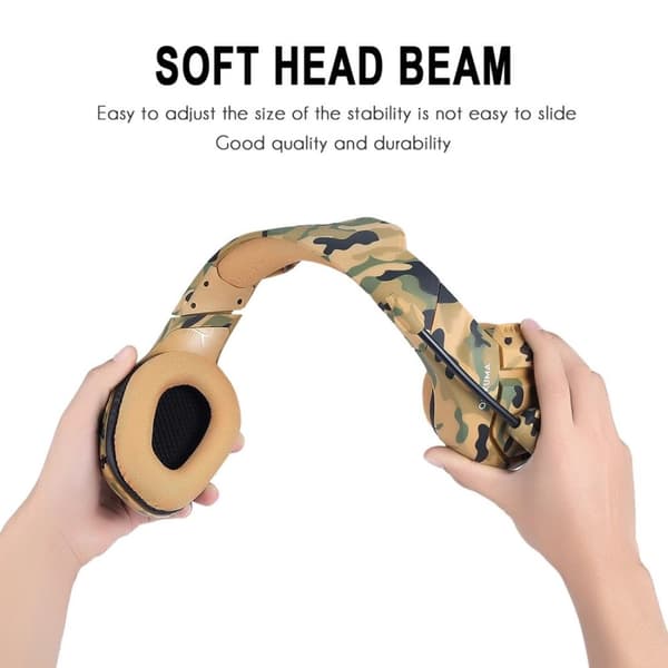 ONIKUMA K1B 3.5mm Stereo gaming headset med Mikrofon camo sand