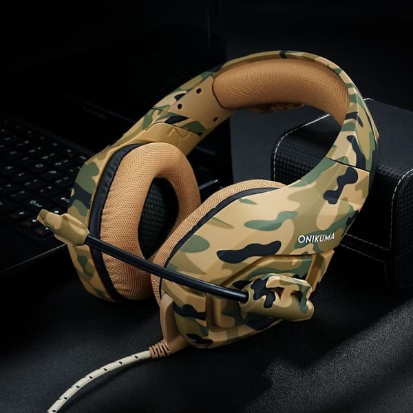 ONIKUMA K1B 3.5mm Stereo gaming headset med Mikrofon camo sand