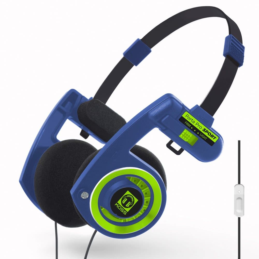 Koss Hodetelefon PortaPro 3.0 On-Ear Mic Sport Blue/Green