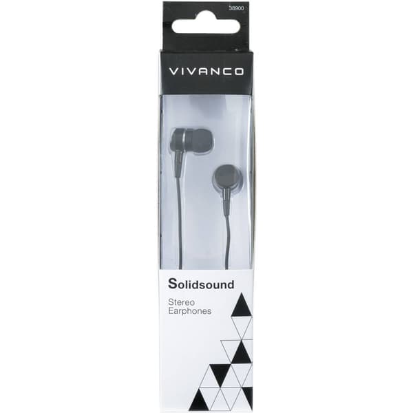 Vivanco SOLIDSOUND BLACK In Ear hörlurar Sladd Svart