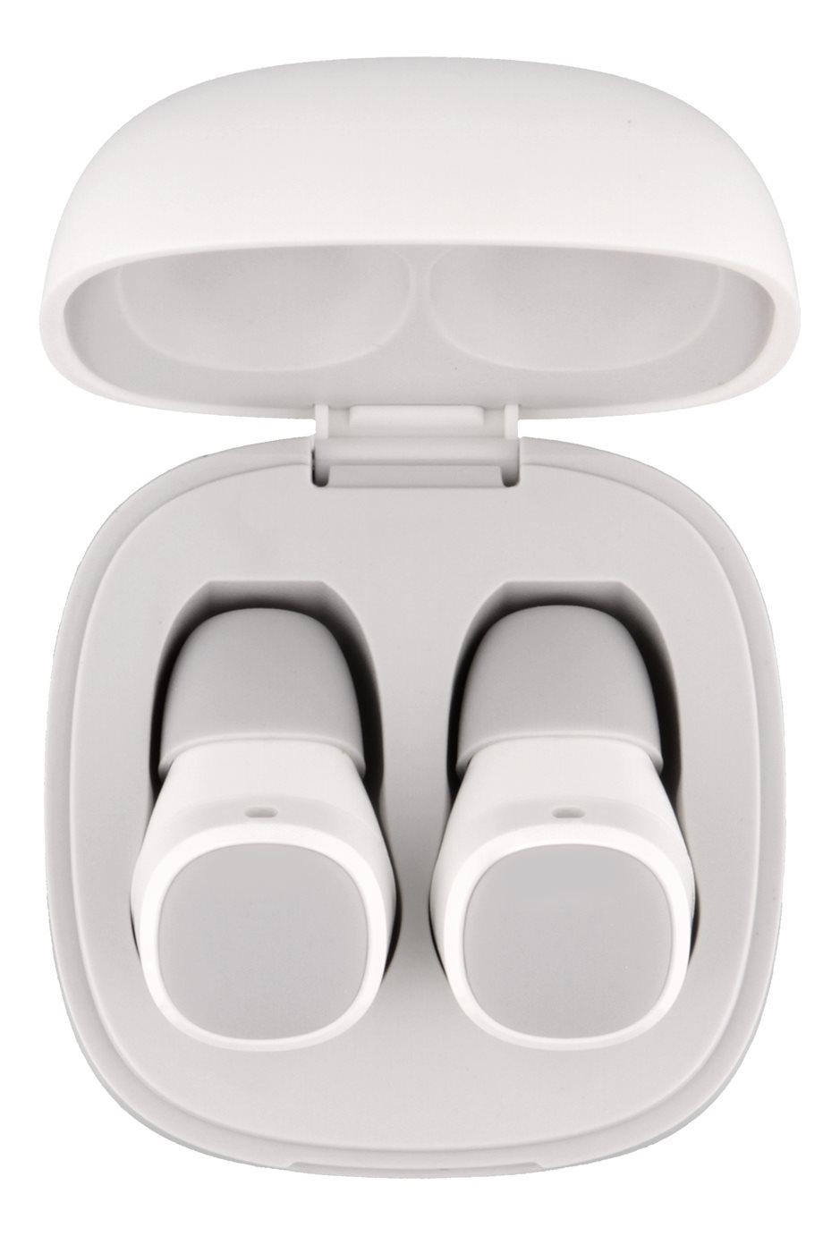 STREETZ True Wireless Stereo in-ear, IPX6, dubbla öronsnäckor, vit
