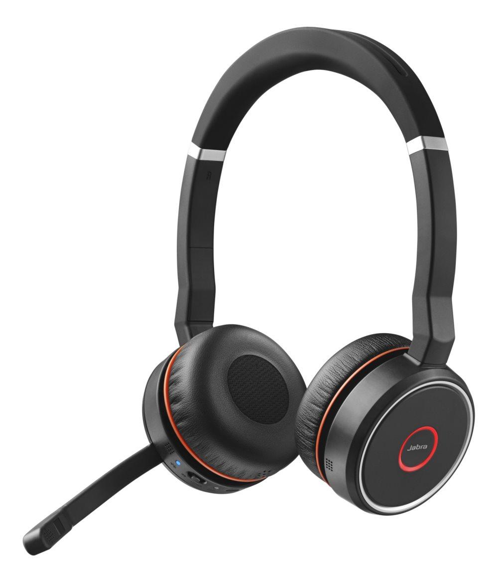Jabra Evolve 75, Bluetooth stereoheadset, USB-sticka, ANC, svart