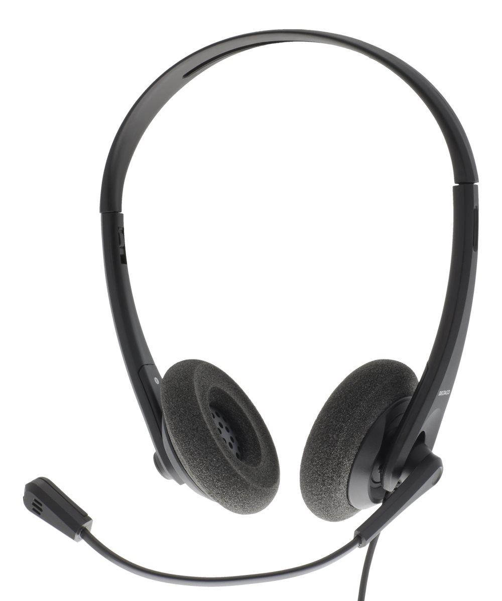 DELTACO Business USB headset, volume control, noise reducing mic
