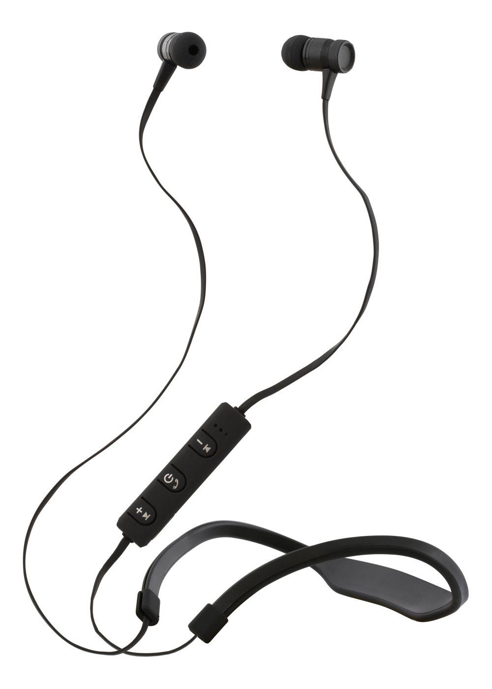 STREETZ Bluetooth headset with neckband, BT 4.1, water resistant, blac