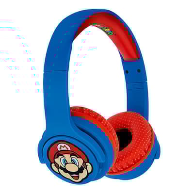 SUPER MARIO Hovedtelefon Junior Bluetooth On-Ear 100dB Trådløs Blå Mario Icon