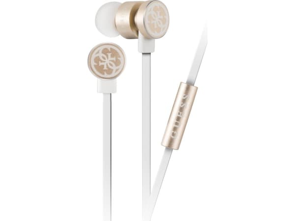 Guess hodetelefoner GUEPWIGO hvitt-gull / hvitt og gull 3,5 mm