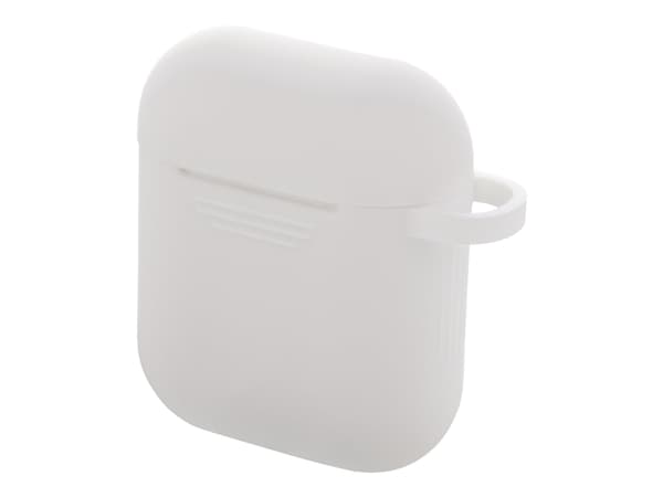 DELTACO - Fodral för hörlurar - silikon - vit - för Apple AirPods (1:a generation, 2a generation)