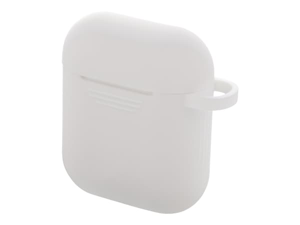 DELTACO - Fodral för hörlurar - silikon - vit - för Apple AirPods (1:a generation, 2a generation)