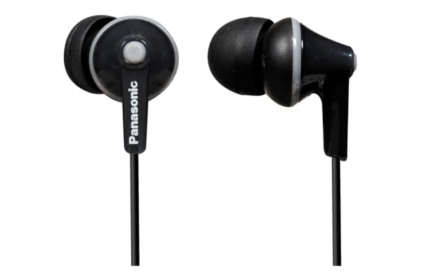 Panasonic RP-HJE125E-K - Ergofit - hörlurar - inuti örat - kabelansluten - 3,5 mm kontakt - svart