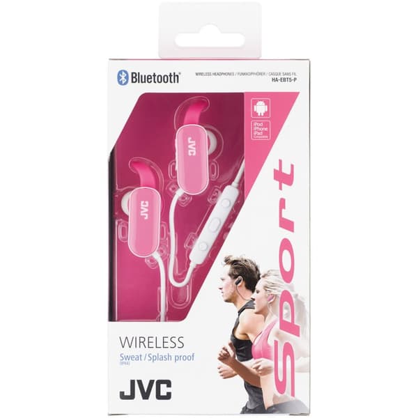 JVC HA-EBT5-P-E, Trådlös, 20 - 20000 hz, Idrott, 15 g, Headset, Rosa, Vit