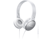 Panasonic RP-HF300ME - Hodetelefoner med mikrofon - on-ear - kablet - 3,5 mm jakk - hvit