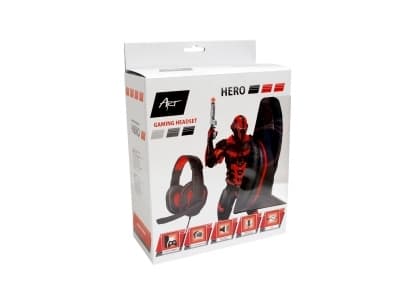 ART HERO, Kabel, 20 - 20000 hz, Spela, Headset, Svart, Röd