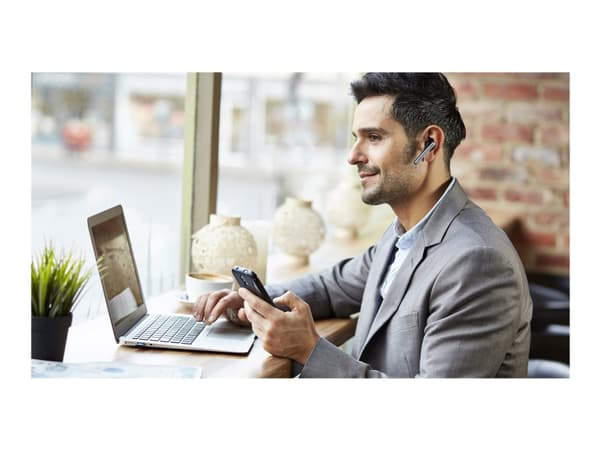 Jabra STEALTH UC - Hodesett - i øret - over-øret-montering - Bluetooth - trådløs - NFC - aktiv støydemping