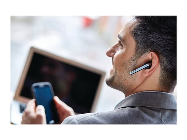 Jabra STEALTH UC - Hodesett - i øret - over-øret-montering - Bluetooth - trådløs - NFC - aktiv støydemping