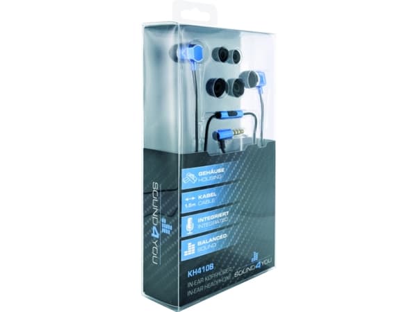 Schwaiger KH410S 533 - KH410 Series - øreproptelefoner med mik. - i øret - kabling - 3,5 mm jackstik - sort