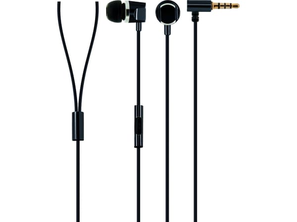 Schwaiger KH410S 533 - KH410 Series - øreproptelefoner med mik. - i øret - kabling - 3,5 mm jackstik - sort
