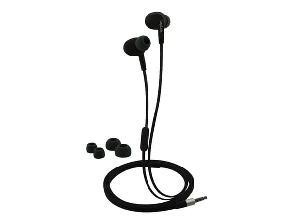 LogiLink Sports-Fit In-Ear Headset - Ørepropper med mikrofon - i øret - kablet - 3,5 mm jakk - svart