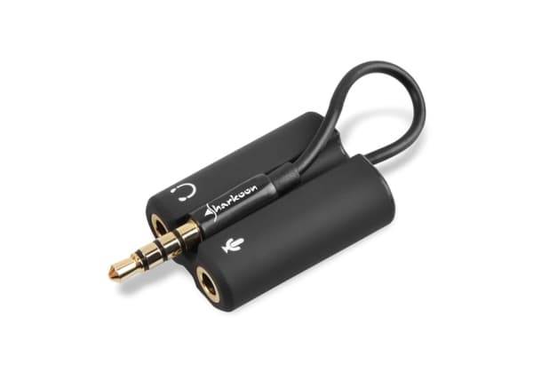 Sharkoon - Lydadapter - 4-polet miniplugg hann til stereo minijack hunn