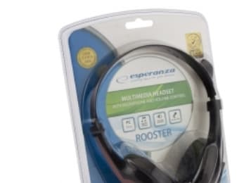Esperanza ROOSTER - Headset - fullstorlek - kabelansluten - svart / röd