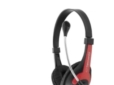 Esperanza ROOSTER - Headset - fullstorlek - kabelansluten - svart / röd