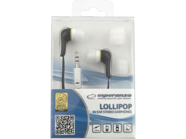 Esperanza EH146K, Kabel, Hörlurar, Svart, Vit