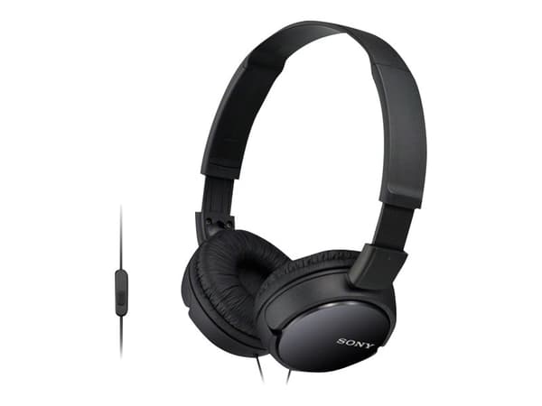 Sony MDR-ZX110AP - Hörlurar med mikrofon - fullstorlek - kabelansluten - 3,5 mm kontakt - svart