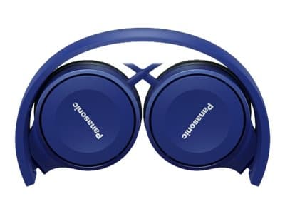 Panasonic RP-HF100ME - Hodetelefoner med mikrofon - on-ear - kablet - 3,5 mm jakk - blå