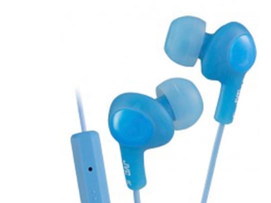 JVC HA-FR6 Gumy PLUS - Kuulokkeet mikrofonilla - korvaan - langallinen - 3.5mm liitin - melua vaimentava - piparminttun sininen