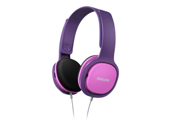 Philips Kids SHK2000PK - Hodetelefoner - on-ear - kablet - 3,5 mm jakk - lydisolerende - purpur, rosa