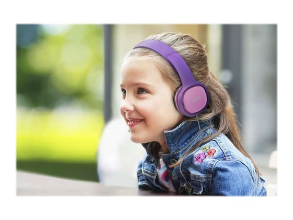 Philips Kids SHK2000PK - Hodetelefoner - on-ear - kablet - 3,5 mm jakk - lydisolerende - purpur, rosa