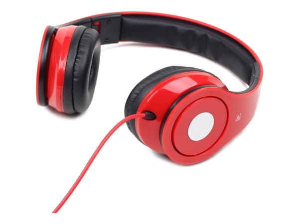 Gembird MHS-DTW-R - Hodetelefoner med mikrofon - full størrelse - kablet - 3,5 mm jakk - rød