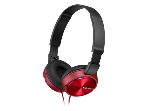 Sony MDR-ZX310AP - ZX Series - hörlurar med mikrofon - fullstorlek - kabelansluten - 3,5 mm kontakt - röd