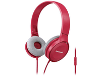 Panasonic RP-HF100ME - Hodetelefoner med mikrofon - on-ear - kablet - 3,5 mm jakk - rosa