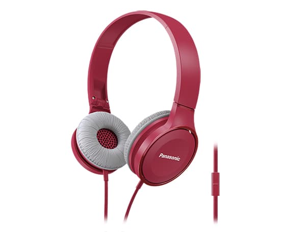 Panasonic RP-HF100ME - Hodetelefoner med mikrofon - on-ear - kablet - 3,5 mm jakk - rosa