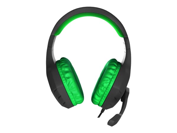 Natec Genesis Argon 200 - Headset - fullstorlek - kabelansluten - 3,5 mm kontakt - svart, grön
