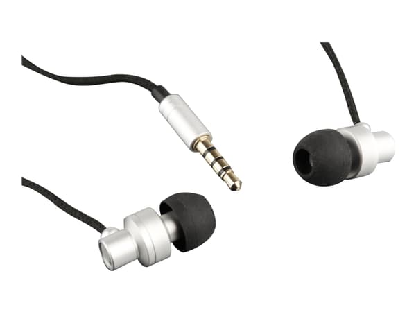 GMB Audio Paris MHS-EP-CDG-S - Hörlurar med mikrofon - inuti örat - kabelansluten - 3,5 mm kontakt - silver