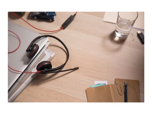 Poly Blackwire C3225 USB-C - 3200 Series - headset - på örat - kabelansluten - 3,5 mm kontakt, USB-C - ljudisolerande