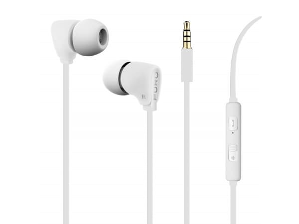 PURO IPHF20 - Ørepropper med mikrofon - i øret - kablet - 3,5 mm jakk - hvit