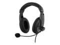 Miniatyrbild 1 av 5: DELTACO HL-50 - Headset - fullstorlek - kabelansluten - 3,5 mm kontakt - svart