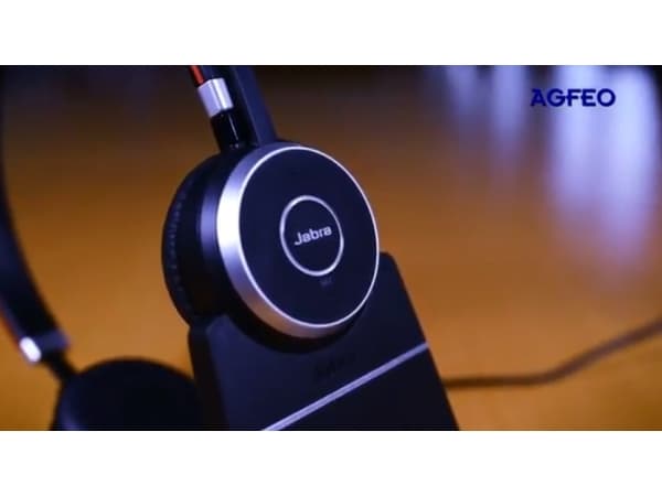 AGFEO Evolve 65 BT Duo, Trådlös, Samtal/musik, 111 g, Headset, Grå