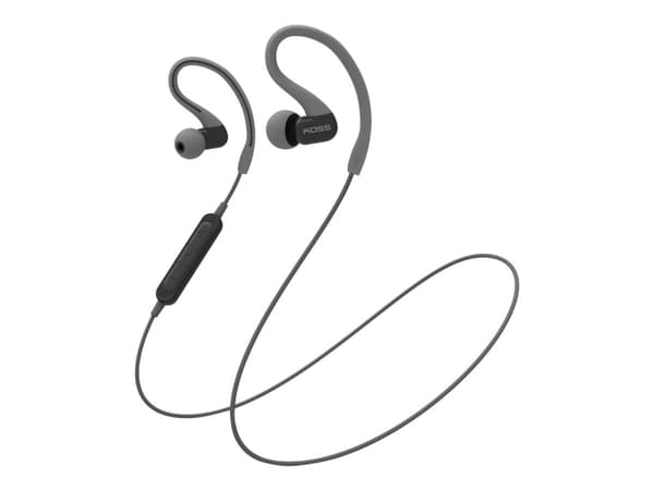 Koss FitClips BT232i - Hörlurar med mikrofon - inuti örat - montering över örat - Bluetooth - trådlös - grå
