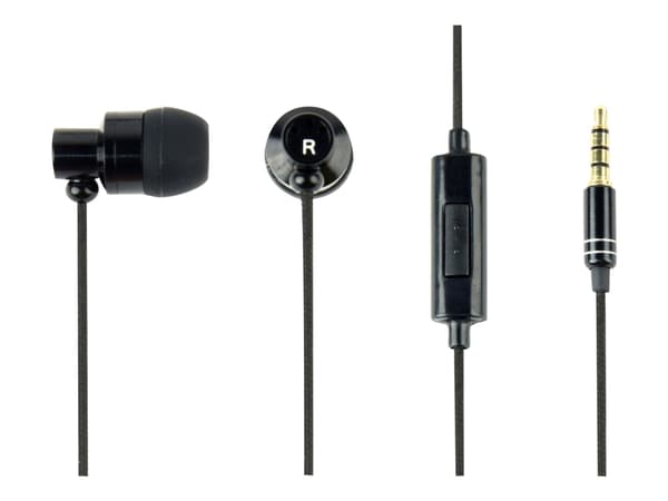 GMB Audio Paris MHS-EP-CDG-B - Hörlurar med mikrofon - inuti örat - kabelansluten - 3,5 mm kontakt - svart