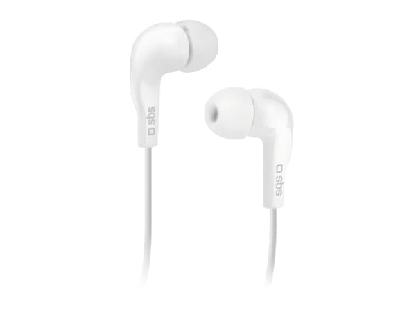 SBS TEINEARWL, Koblet med ledninger (ikke trådløs), 100 - 16000 Hz, Samtaler/musikk, Hodesett, Hvit