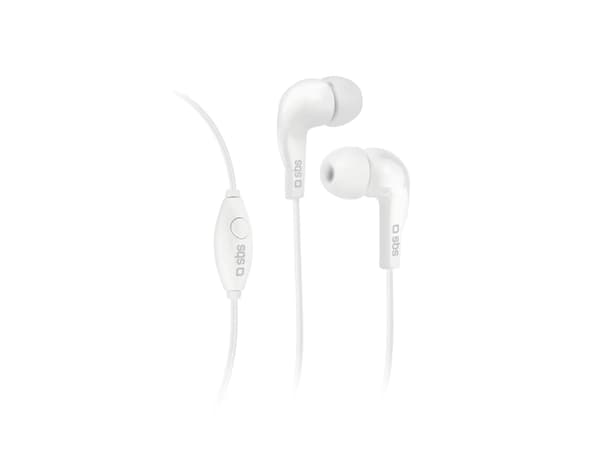 SBS TEINEARWL, Koblet med ledninger (ikke trådløs), 100 - 16000 Hz, Samtaler/musikk, Hodesett, Hvit
