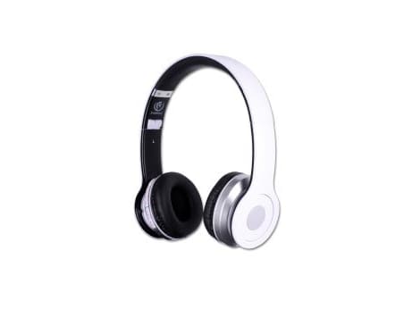 Rebeltec CRYSTAL - Hodetelefoner med mikrofon - on-ear - Bluetooth - trådløs - hvit