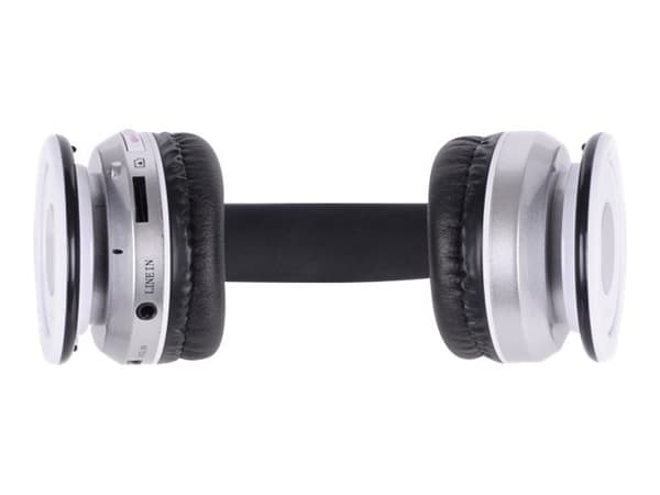 Rebeltec CRYSTAL - Hodetelefoner med mikrofon - on-ear - Bluetooth - trådløs - hvit