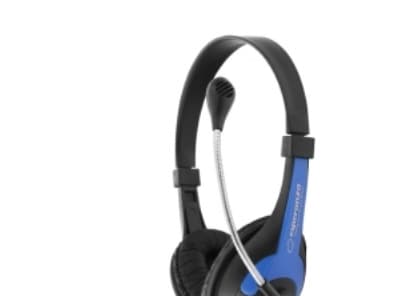 Esperanza ROOSTER - Headset - fullstorlek - kabelansluten - svart/blå